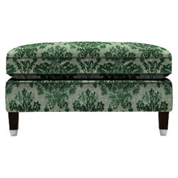 Duresta Grayson Footstool, Umber Leg Mulsanne Emerald